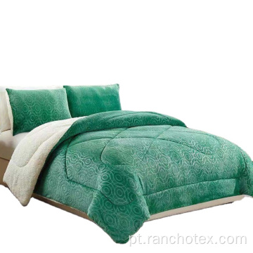 Poliéster Sherpa Fleece Dispad Super Soft Quilt Conjunto